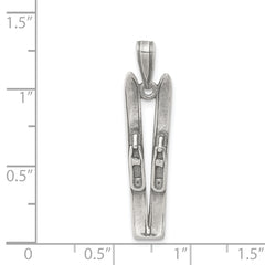 Sophia Jewelers Men's 925 Sterling Silver Antiqued Ski Charm Pendant