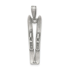 Sterling Silver Antiqued Ski's Charm