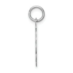Sophia Jewelers Sterling Silver C Charm with Brocaded Rhodium-Plated Detailing
