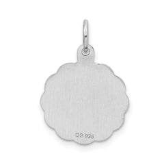 Sophia Jewelers Sterling Silver Rhodium-Plated Brocaded Initial E Pendant Elegant and Tarnish-Resistant Keepsake