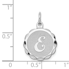 Sophia Jewelers Sterling Silver Rhodium-Plated Brocaded Initial E Pendant Elegant and Tarnish-Resistant Keepsake
