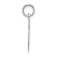 Sterling Silver Letter F Pendant with Rhodium Brocade Detailing