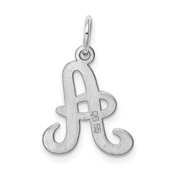 Sterling Silver 925 Rhodium Plated Initial A Charm Elegant Themed Pendant