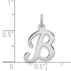 Sophia Jewelers Sterling Silver B Initial Charm Rhodium-Plated Elegance