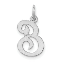 Sophia Jewelers Rhodium-Plated Sterling Silver E Initial Charm