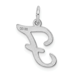 Sterling Silver 925 Letter F Charm with Rhodium Plating Elegant and Personalized