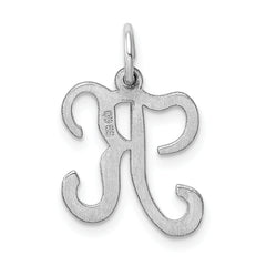 Sterling Silver Initial K Charm Rhodium-Plated Elegant Pendant by Sophia Jewelers