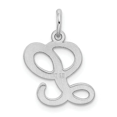 Sophia Jewelers Sterling Silver Initial L Charm with Rhodium Plating