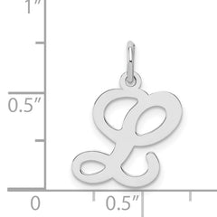 Sophia Jewelers Sterling Silver Initial L Charm with Rhodium Plating