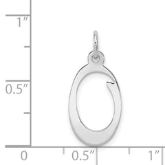 Sterling Silver Rhodium-Plated Initial O Charm Elegant Gift Ready