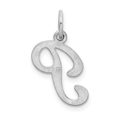 Sophia Jewelers Sterling Silver Initial P Charm Rhodium-Plated Elegance