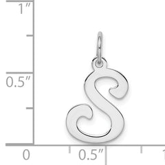 Sophia Jewelers 925 Sterling Silver Initial S Charm Elegant Rhodium Plated