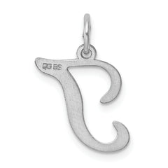 Sterling Silver 925 Rhodium-Plated Initial T Charm for Elegant Personalization