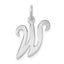 Sterling Silver Rhodium-plated Stamped Letter W Initial Charm