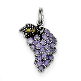 Sterling Silver Enameled Purple Grape Charm