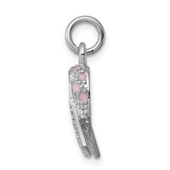 Sophia Jewelers Sterling Silver Polished Pink Ribbon Charm
