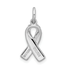 Sophia Jewelers Sterling Silver Polished Pink Ribbon Charm