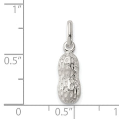 Sterling Silver 925 Peanut Charm with Polished 3D Design