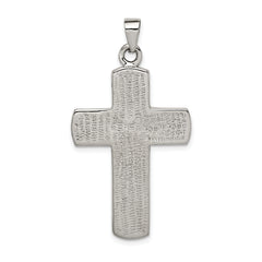 Sterling Silver Multi-colored Shell Cross Pendant with Polished Finish