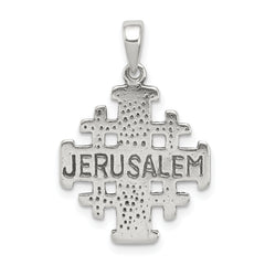 Sterling Silver 925 Jerusalem Crusader Pendant with Polished Antique Design