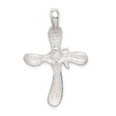 Sophia Jewelers Sterling Silver Polished Dove Cross Pendant Elegant Themed Design