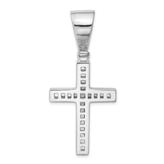 Sophia Jewelers Sterling Silver CZ Cross Pendant with Rhodium Polish Elegance