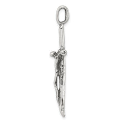 Sterling Silver 925 Crucifix Charm with Polished Antique Finish