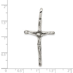 Sterling Silver 925 Crucifix Charm with Polished Antique Finish
