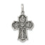 Cross Charm in Sterling Silver, 28mm Antiqued - Sophia Jewelers