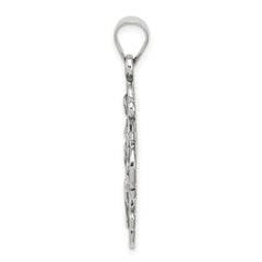 Sterling Silver 925 Antiqued 4-Way Medal Pendant Vintage Charm