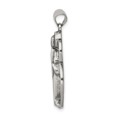 Sterling Silver 925 Blessed Mary Charm with Antiqued Finish Vintage Style