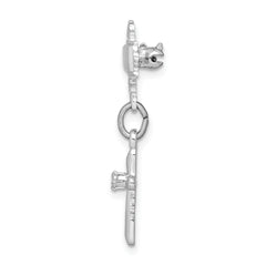 Sophia Jewelers Unisex Sterling Silver CZ CroSterling Silver Dangle Brooch with Rhodium Finish