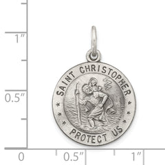 Sterling Silver 925 St. Christopher Medal Engravable Vintage Charm