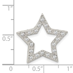 Sophia Jewelers Sterling Silver CZ Star Pendant Rhodium-Plated Elegant Design