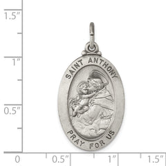 Sterling Silver 925 Saint Anthony Medal Antiqued Charm by Sophia Jewelers