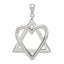 Sterling Silver Star of David Heart Pendant