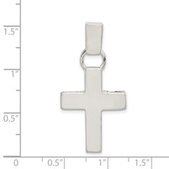 Sterling Silver 925 Hammered Latin Cross Pendant with Polished Finish