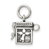 Sterling Silver Antiqued Angel Prayer Box Charm