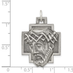 Sterling Silver 925 Ecce Homo Pendant with Antiqued Finish