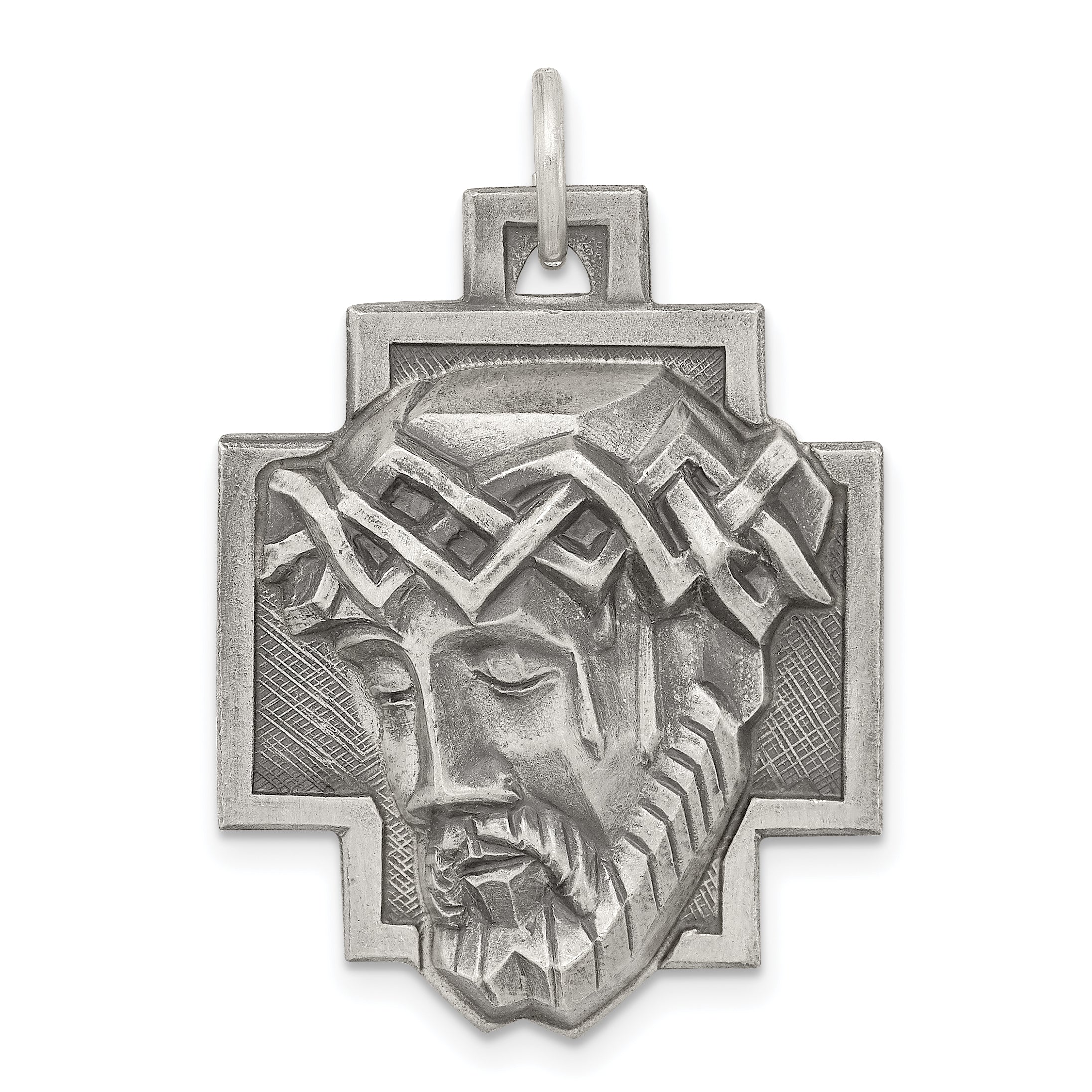 Sterling Silver Antiqued Ecce Homo Medal