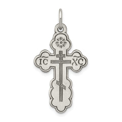 Sterling Silver Antiqued Eastern Orthodox Cross Charm