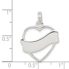 Sterling Silver 925 Heart Charm with Polished Anti-tarnish Finish