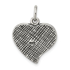 Sophia Jewelers Antique 925 Sterling Silver Heart Charm Pendant