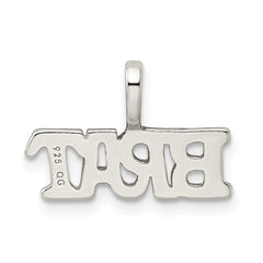 Sterling Silver 925 Polished Brat Pendant with Anti-Tarnish Coating