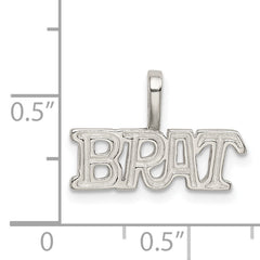 Sterling Silver 925 Polished Brat Pendant with Anti-Tarnish Coating