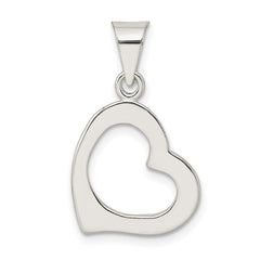 Sterling Silver 925 Heart Pendant with Polished Anti-Tarnish Finish
