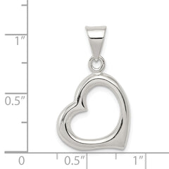 Sterling Silver 925 Heart Pendant with Polished Anti-Tarnish Finish