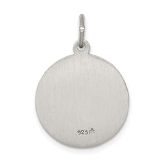 Sterling Silver 925 Saint Anthony Medal Pendant with Antiqued Finish