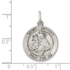 Sterling Silver 925 Saint Anthony Medal Pendant with Antiqued Finish