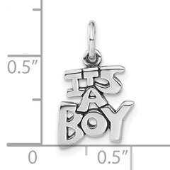 Sophia Jewelers Sterling Silver It's A Boy Unisex Charm with Polished Finish